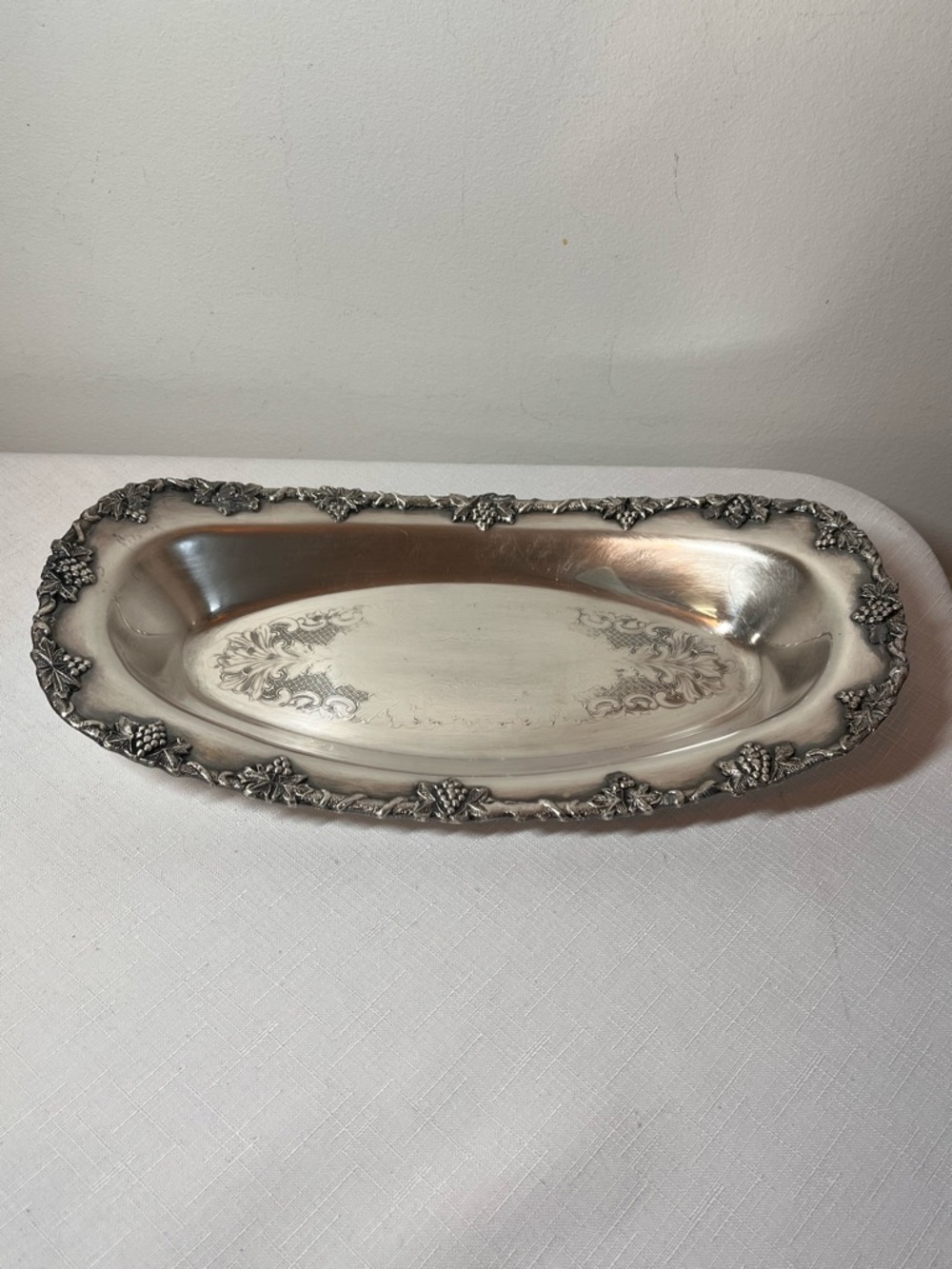 Old English Oval Serving Platter Grapes and Leaves. Made in Canada